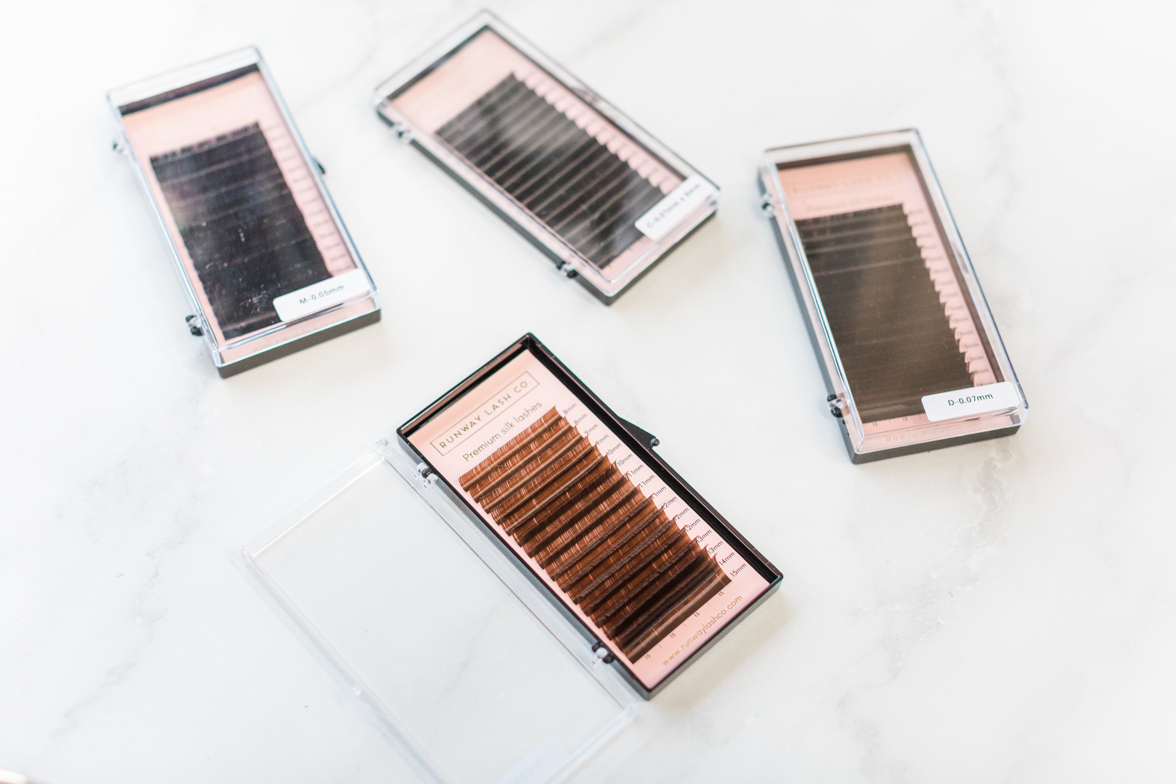 Single size volume lash trays - Dark Brown