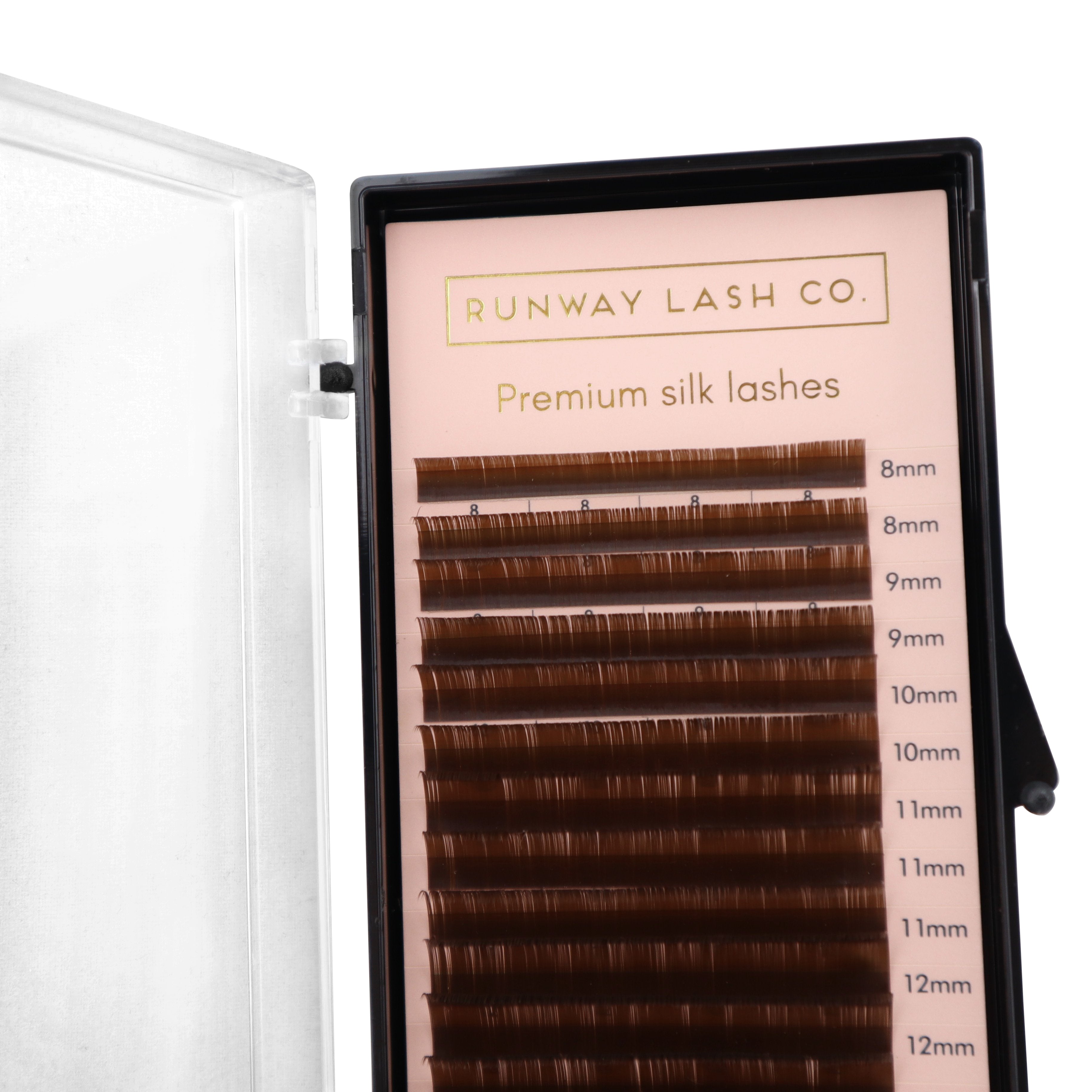 Mixed size volume lash trays - Dark brown
