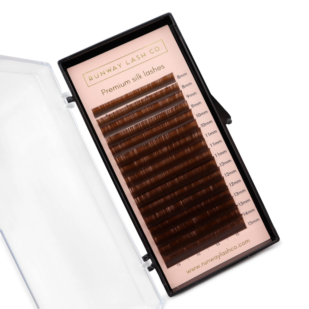 Mixed size volume lash trays - Dark brown