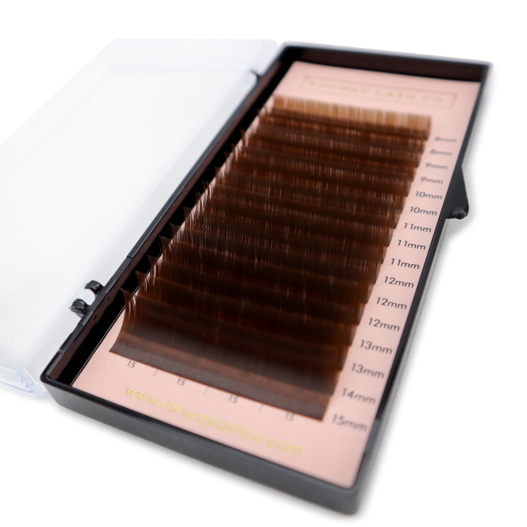Mixed size volume lash trays - Dark brown