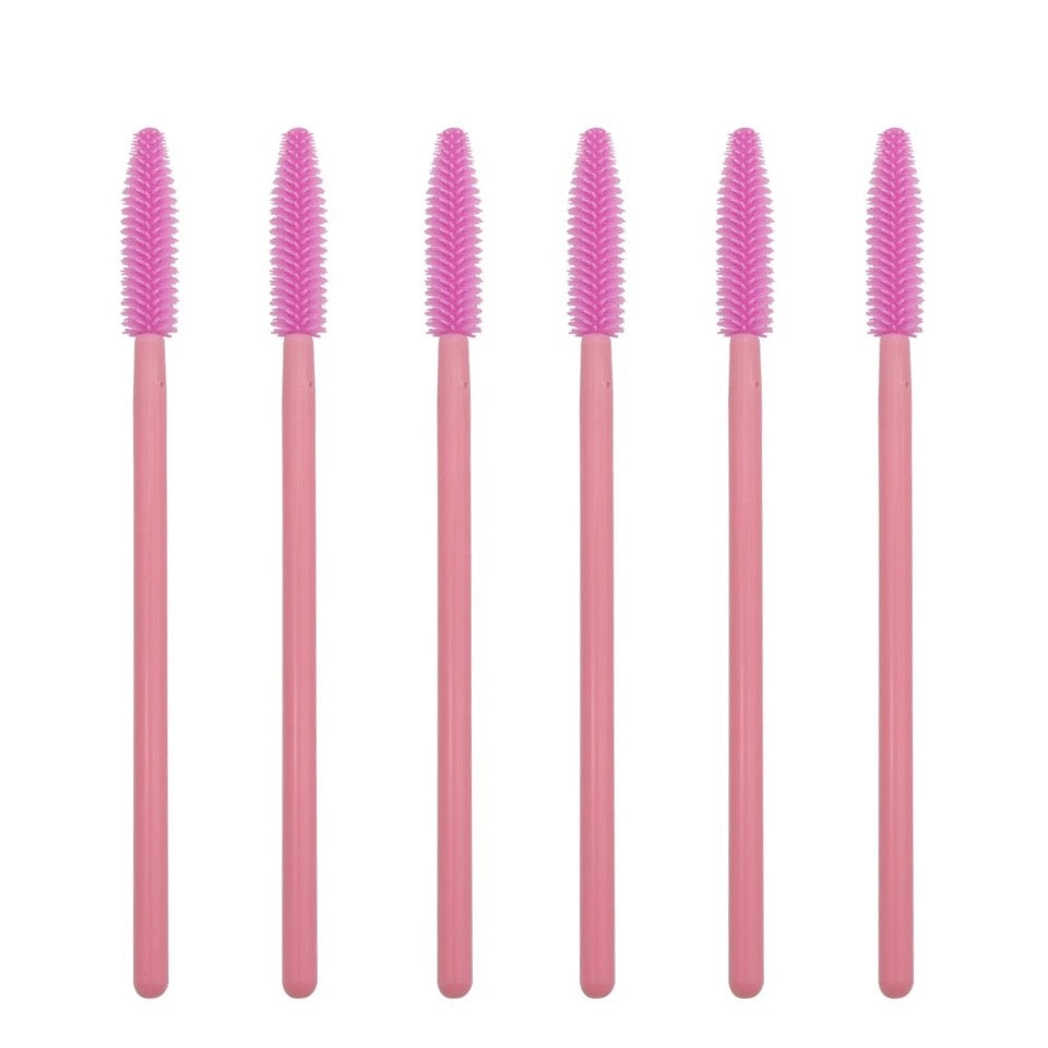 silicone lash wands, pink mascara wands, lash spoolies, silicone lash brush