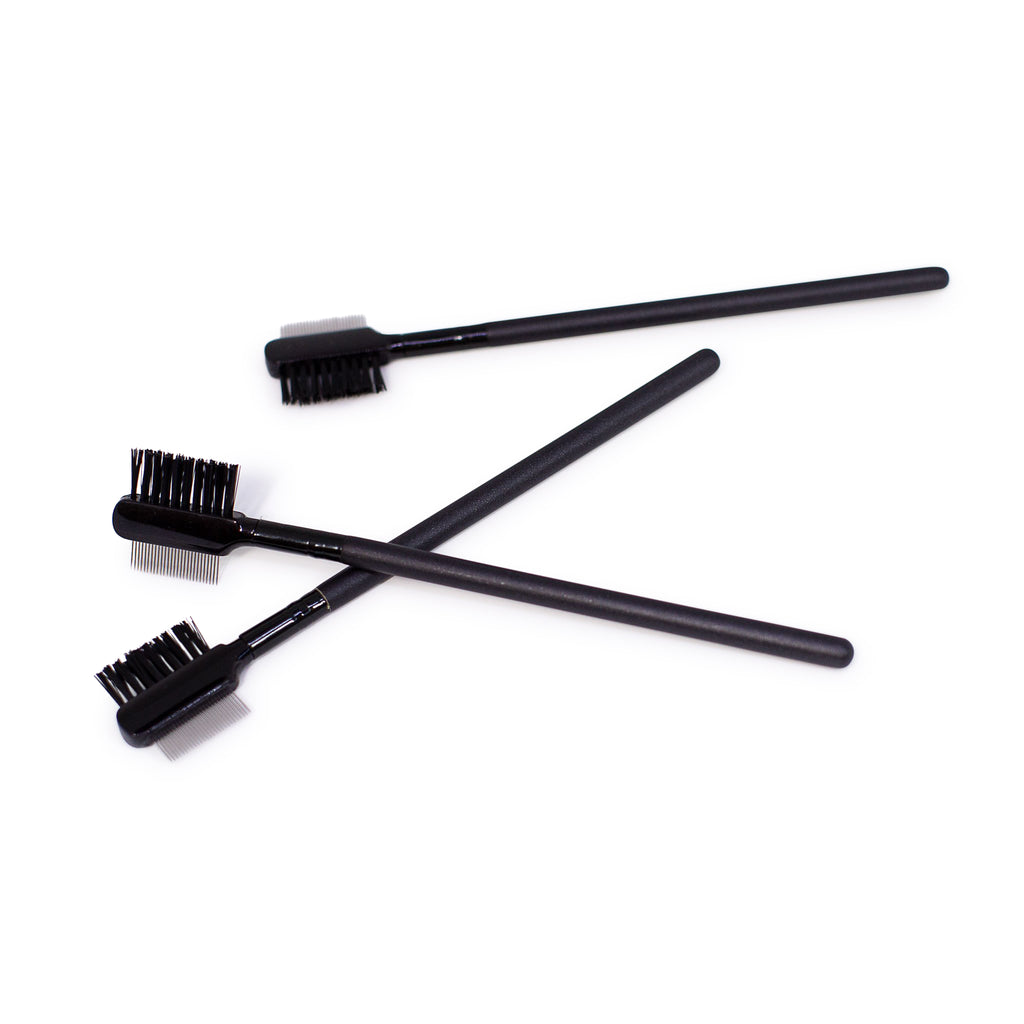 metal lash comb for lash extensions, metal lash brush, lash and brow comb